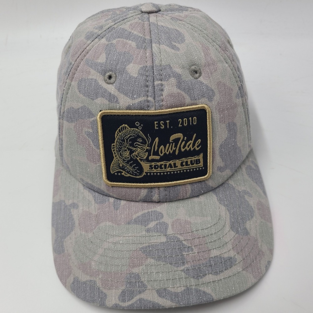 Marsh Wear Hat Snapback Gray Green Camo Fishing Low Tide Social Club Patch Men